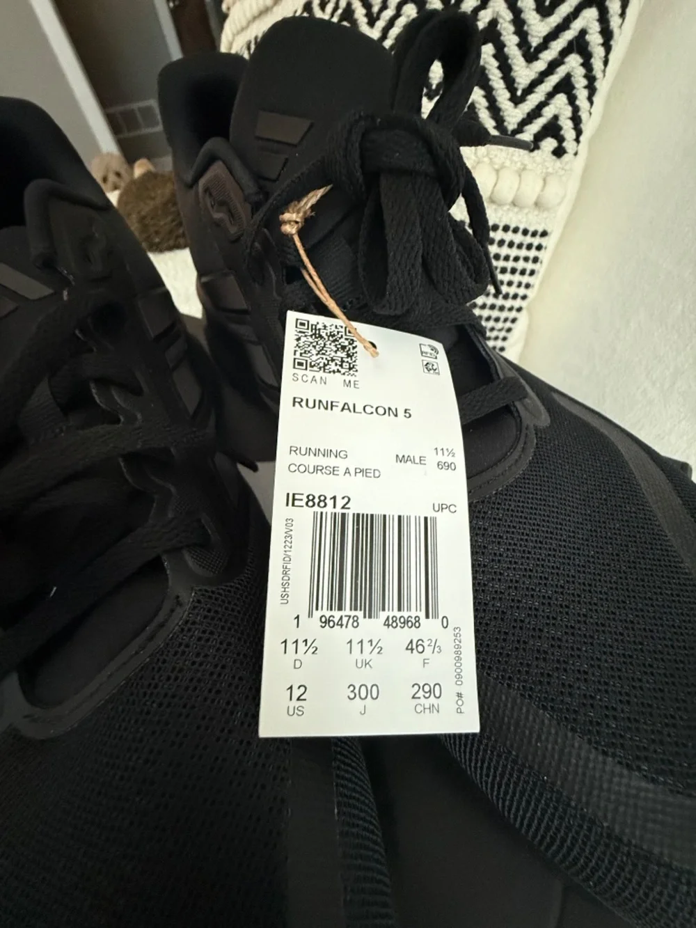 NIB adidas Runfalcon 5 Running Shoes Black Men's Size 12